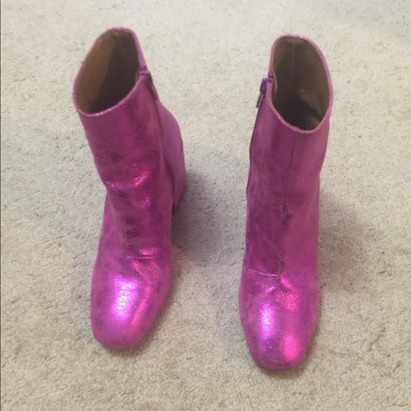 Free people metallic pink leather boots 39 - Picture 6 of 8